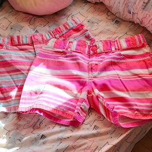 Pink Striped Kids Shorts 2 Pairs